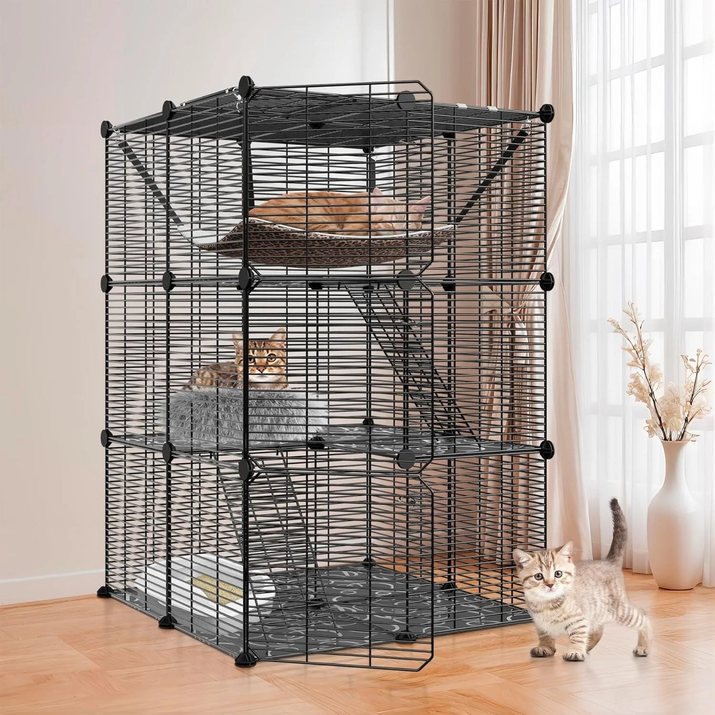3-Tier Cat Cage Indoor Cat Enclosure