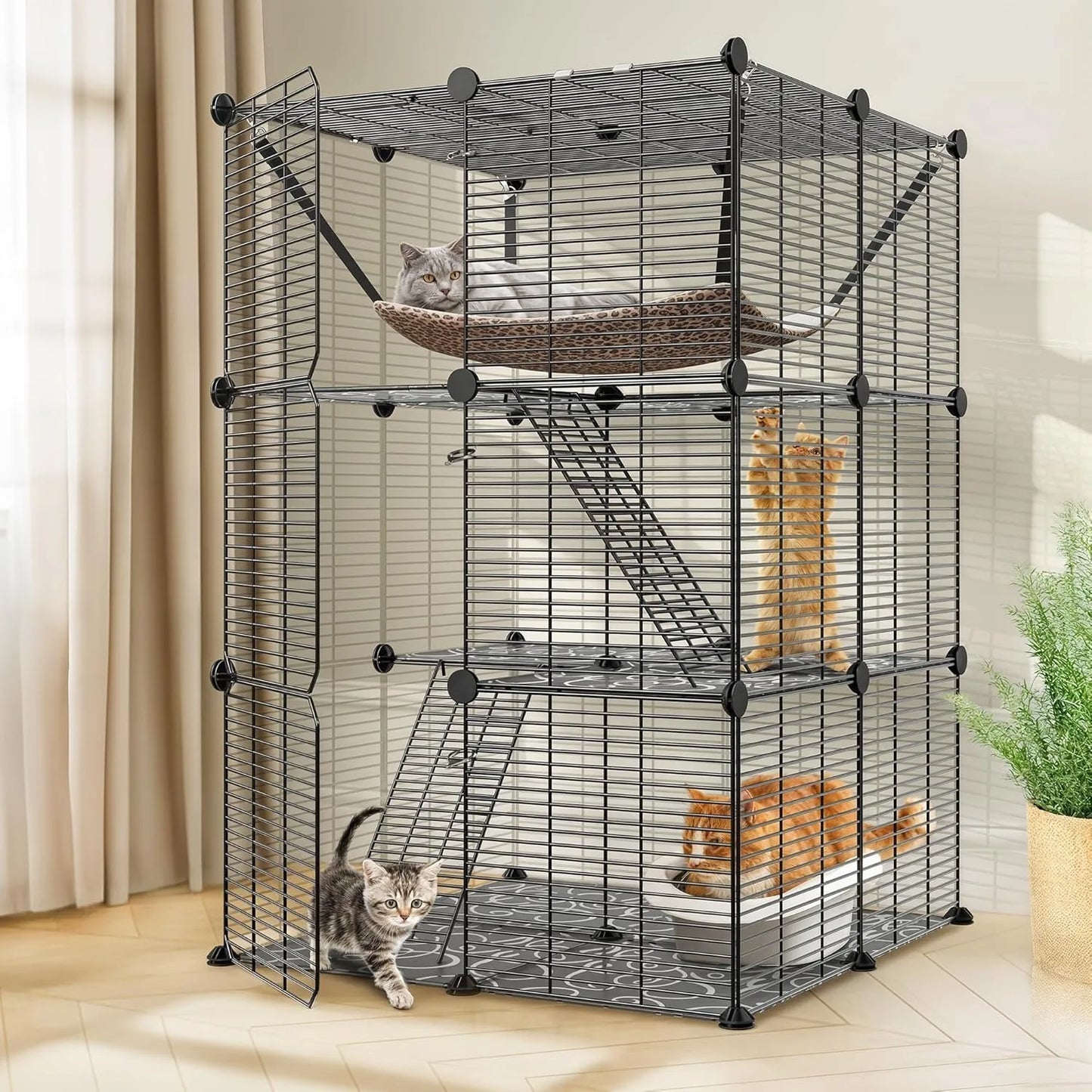 3-Tier Cat Cage Indoor Cat Enclosure