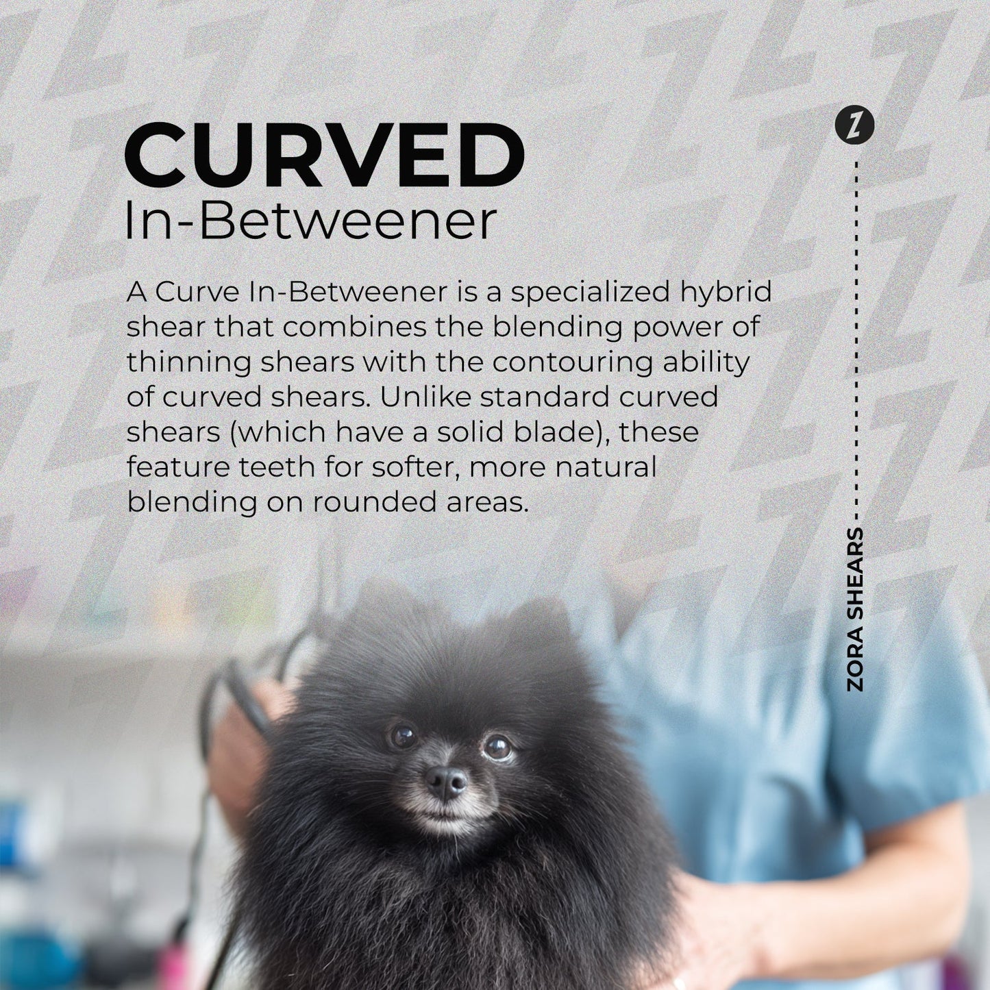 Zora Pet Grooming Curved Blender Shear