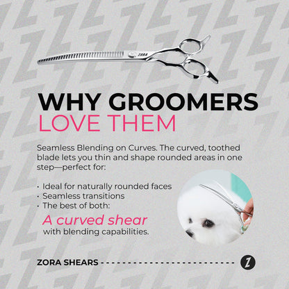 Zora Pet Grooming Curved Blender Shear